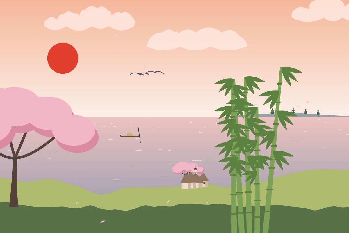 Paysage Japon, matin, graine 91803d