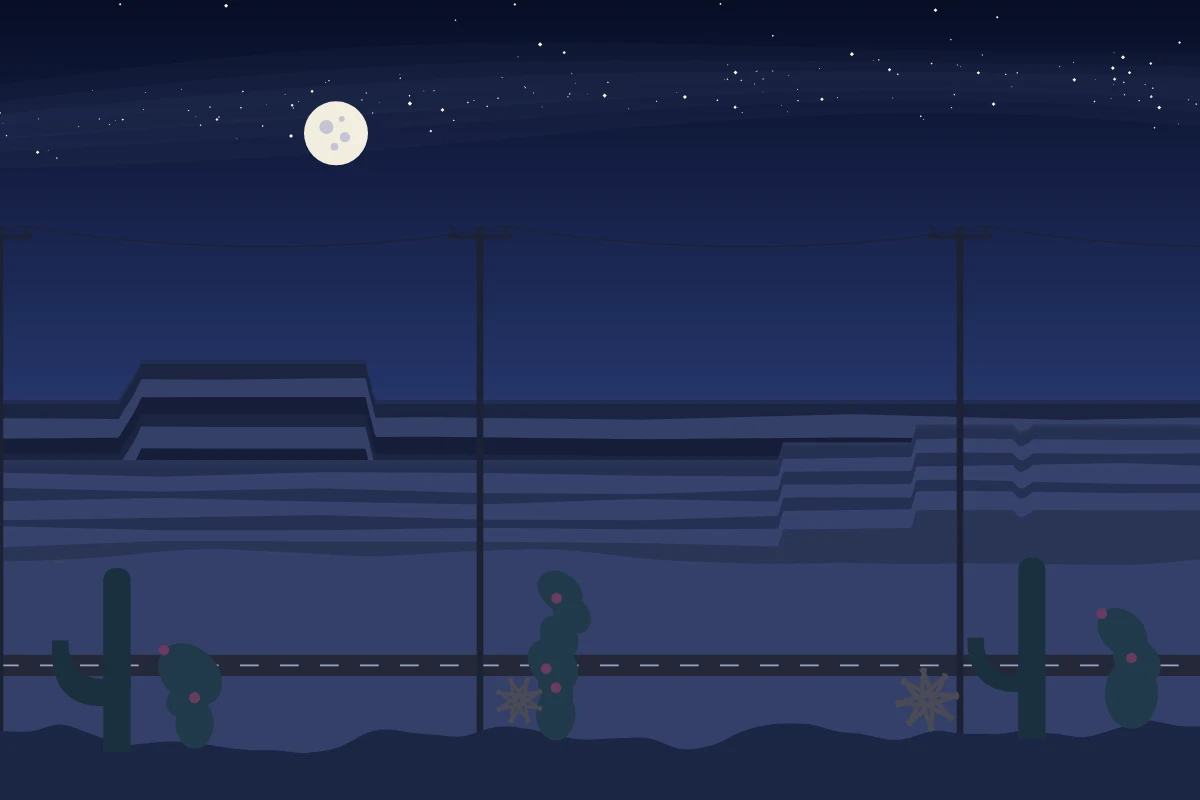 Paysage Ouest américain, nuit, graine ce9jfo