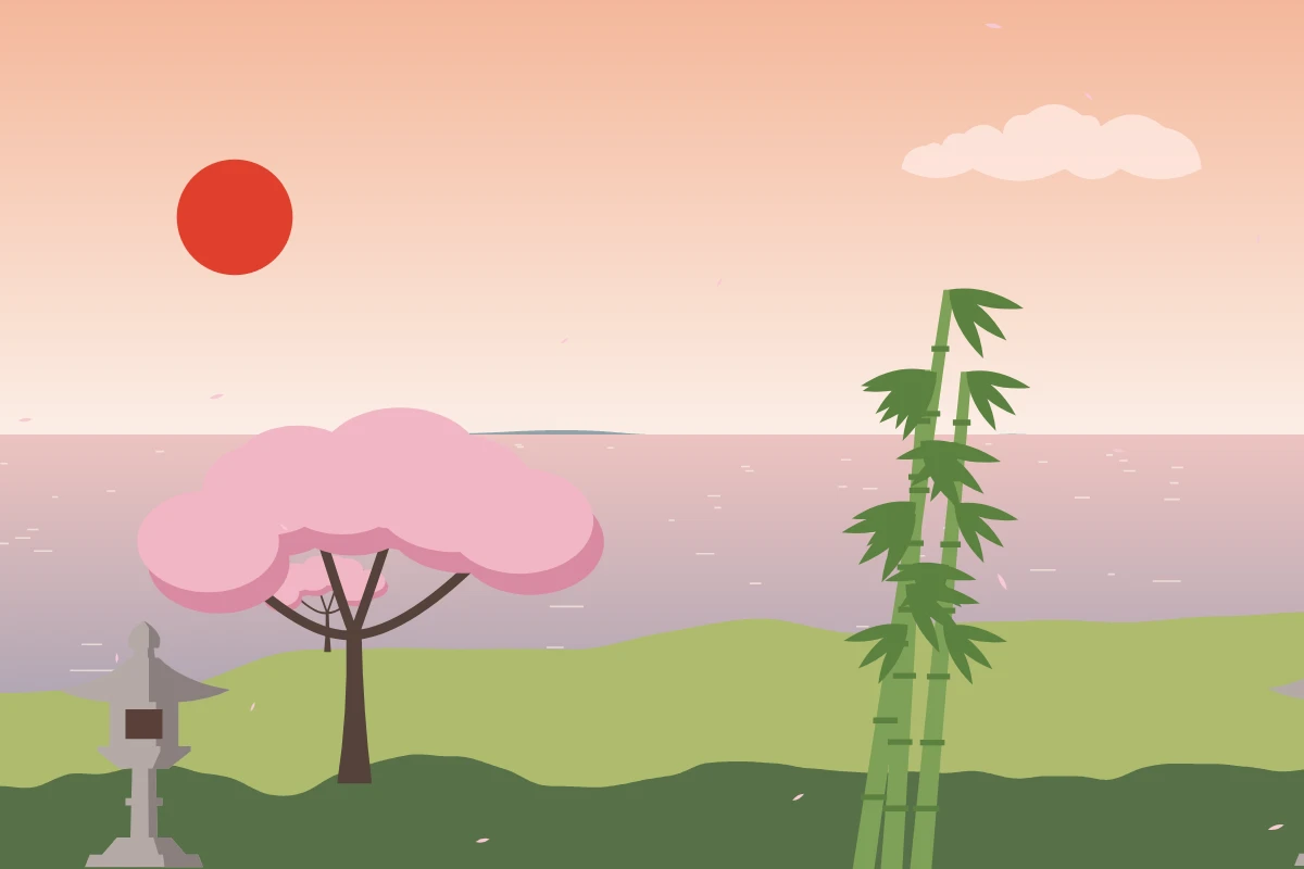 Paysage Japon, matin, graine sao7v3
