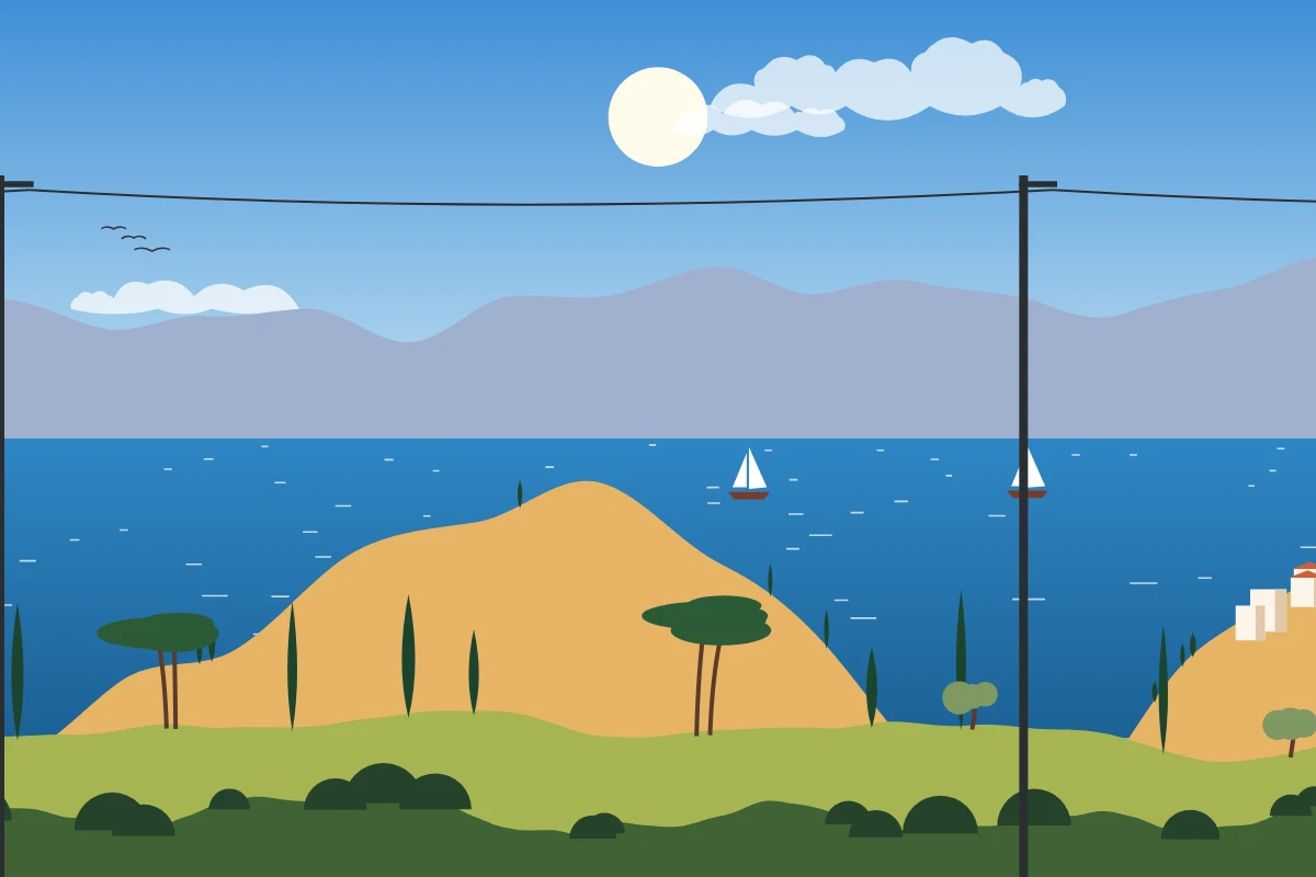 Paysage Méditerranée généré par Au loin